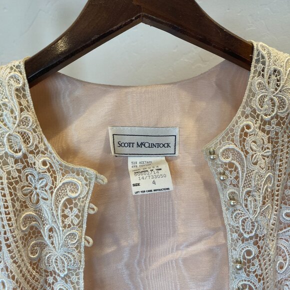 Vintage 80s Scott McClintock Embroidered Blouse with Lace & Buttons - Picture 6 of 7